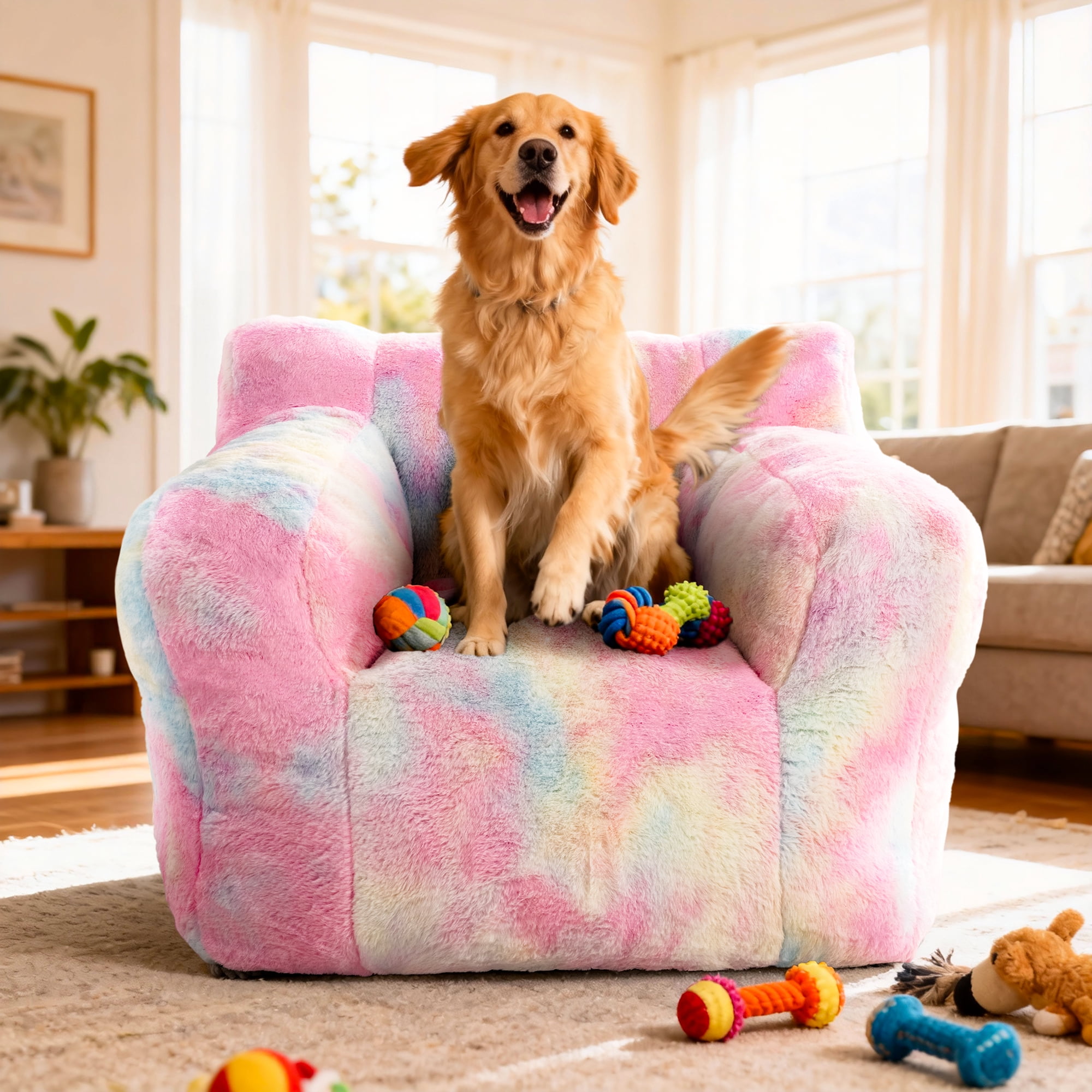 Foam Filled Bean Bag Chair, Plush Corduroy Lazy Sofa