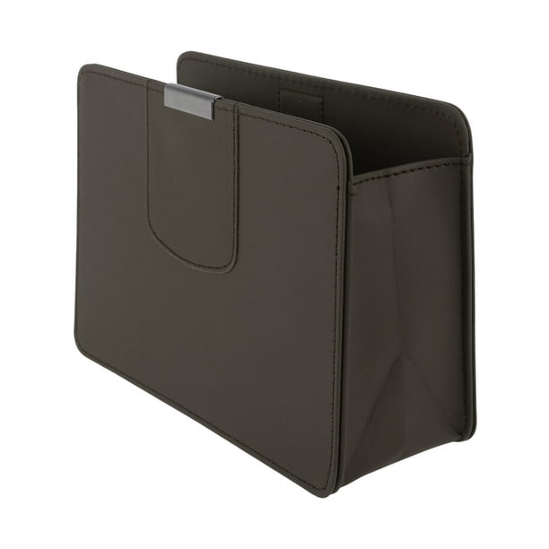 Estuche para Gafas de Sol de Coche Unique Bargains con Soporte Magnético Universal para Respaldo de Asiento Lado de Puerta de Cuero Marrón 20.5x14.2cm