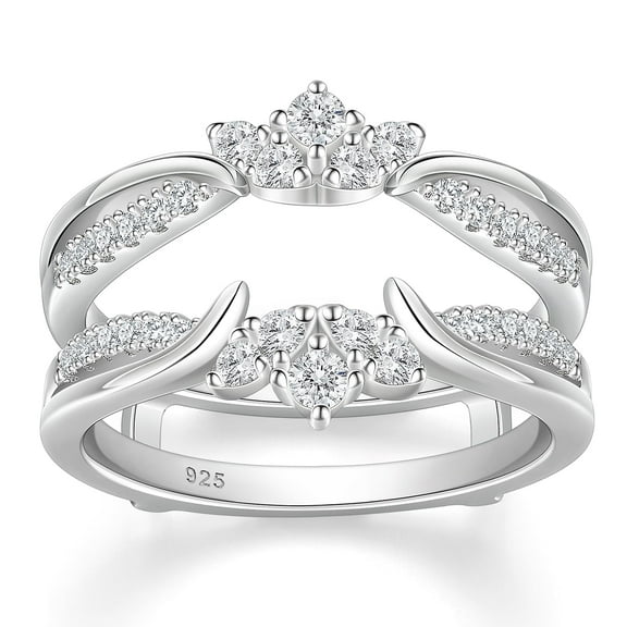 SHELOVES Moissanite Ring Enhancers for Engagement Rings Guard Stacking Wedding Bands 925 Sterling Silver Size 7