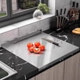 thumbnail image 5 of Large Stainless Steel Cutting Board,Suitable for Cutting Meat,Dicing,Vegetables,Fruits,Bread and Baking.ItIsConvenienttoClean,EasytoStoreandCan Be Washed in a Dishwasher,40X60cm, 5 of 9