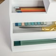 thumbnail image 6 of Martha Stewart Enzo 6 Piece Wooden Desk Drawer Organizer Set in White, 6 of 10