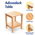 thumbnail image 6 of FODINGHILL 2-Tier Outdoor Side Table set of 2, HDPE All Weather Adirondack Patio Table with Storage Shelf, Outside End Table for Porch Backyard Indoor, Teak, 6 of 7