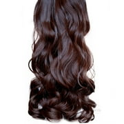 Clip in Hair Extensions Wrap Around Ponytail Long Curly Hairpiece for Women- Brown