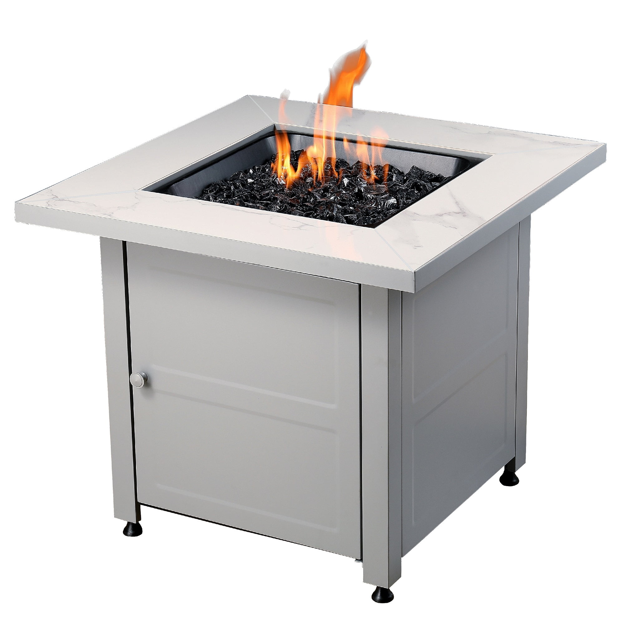 Endless Summer 30 inch Fire Pit with Cover, Black Glass