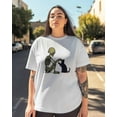 thumbnail image 3 of Women's Graphic T-Shirt White 4XL Women's Tops Skull Playing with Cat Crew Neck Short Sleeve Shirts for Women, 3 of 3