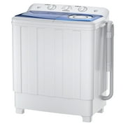 Auertech Portable Washer 28lbs Twin Tub Compact Semi-Automatic with Drain Pump Washer Spinner Combo