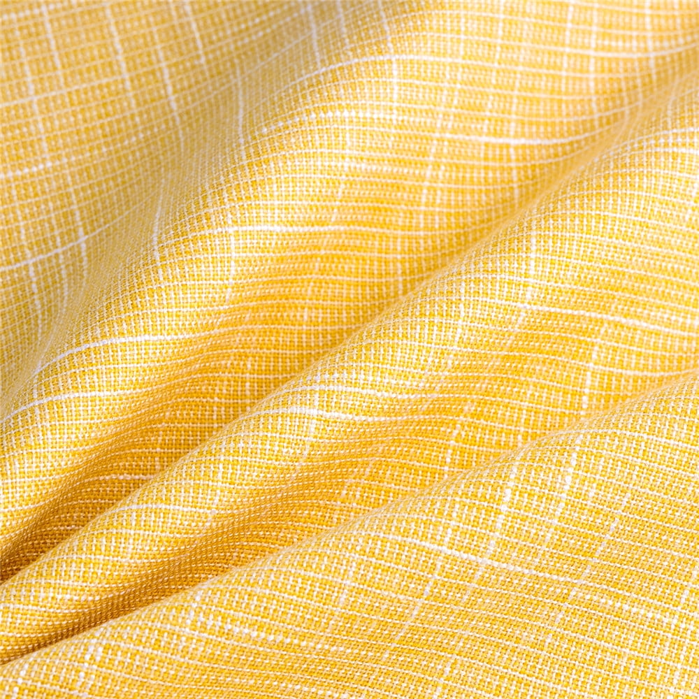Phantoscope Soft Textured Linen Burlap Series Decorative Throw Pillow, 18" x 18", Yellow, 2 Pack
