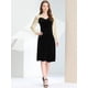 thumbnail image 3 of Allegra K Vestido A Media Pierna De Terciopelo Con Escote Corazón Y Mangas Largas Para Mujer Negro XS, 3 of 5