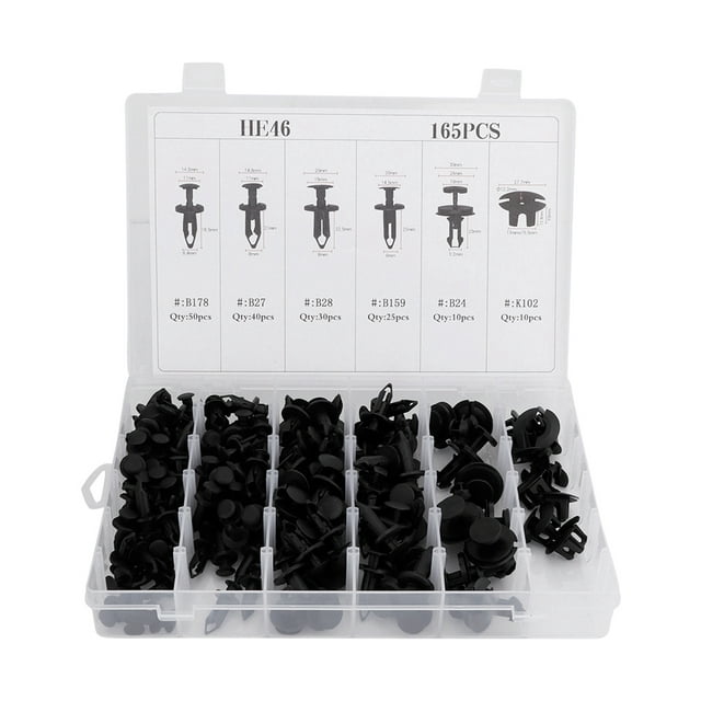 165Pcs Car Door Card Panel Trim Clips Bumper Fastener Retainer Push Rivet Kit