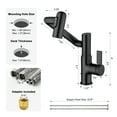 thumbnail image 3 of Lefton Rotatable Bathroom Faucet with Temperature Display in Fahrenheit (Batteries-Free), 3 Water Outlet Modes, Matte Black, BF2204-3, 3 of 7