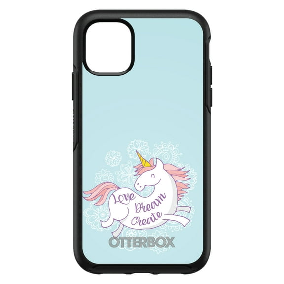 DistinctInk OtterBox Symmetry Custom Case for Apple iPhone 15 (6.1" Screen) - Love / Dream / Create - Lightweight Grip