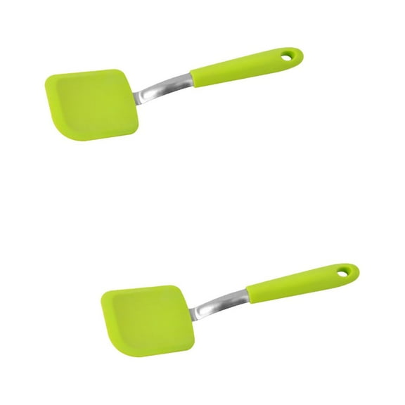 2 Pack Frying Spatula Mini Pancake Silicone Heat-resistant Cookie Home Cooking Egg Turner Shovel Cream Pancakes