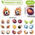 thumbnail image 2 of 1set 10 Sheets UV DTF Cup Wraps for 16 OZ Glass Cups 10 Styles Sports Ball Theme Rub on Transfers PVC Transfer Stickers Waterproof Rub Decals for DIY Your Holiday Presents 9.4x4.3inch, 2 of 8