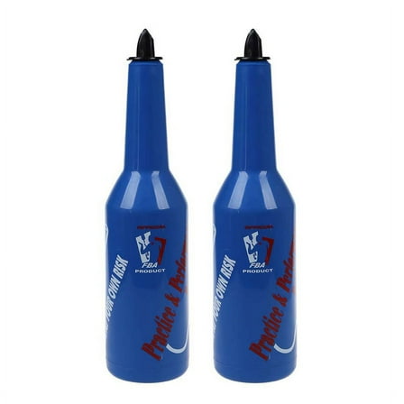 NEW 2X Flair Bartender Bartending Practice Bar Pub Bottle Wine Cocktail Shaker - Blue