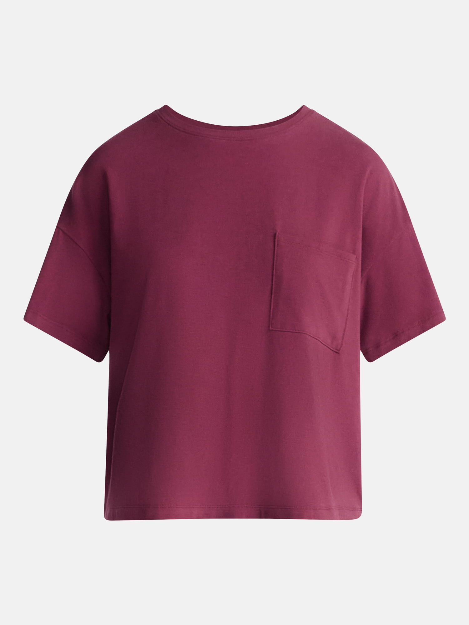 Joyspun Women’s Cotton-Blend Sleep Lounge Top with Short Sleeves, Sizes S-3X