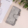 thumbnail image 3 of Spencer Wallet for Women Lady Clutch Leather Zip Purse Large Capacity Credit Card Holder with ID Window, Gray, 3 of 10