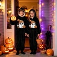 thumbnail image 2 of Tfken Halloween Jumpsuit For Girls Fall Winter Long Sleeve Ghost Pumpkin Graphic Zip Casual Fleece Hooded Jumpsuit Daily Wear Child Fashion Clothes Size 5-6 Years Black, 2 of 4