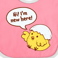 thumbnail image 4 of Inktastic Hi I'm New Here Cute Hatching Baby Chick Boys or Girls Baby Bib, 4 of 4