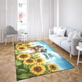 thumbnail image 4 of Australian Shepherd Hello Summer Sunshine Sunflowers Spring Retro Vintage Indoor Rug Aussie Dog Lover Gifts Carpet Living Bed Room Sofa Home Decor - 00008, 4 of 5