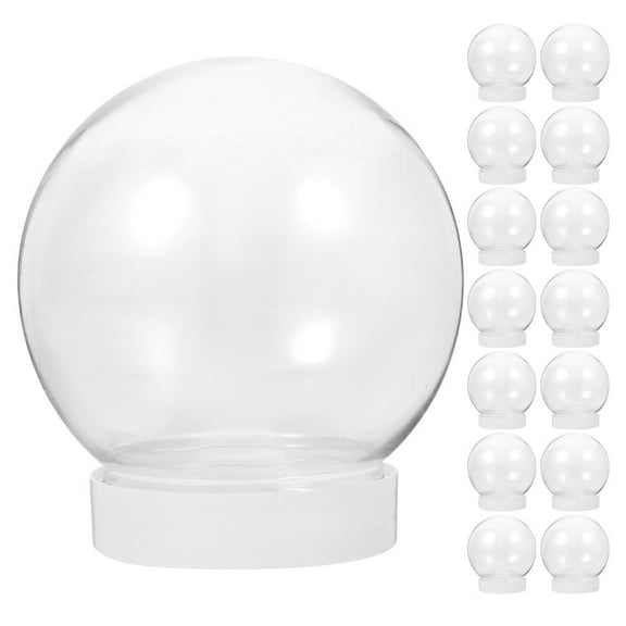FUTUREORYY 15Pcs Diy Snow Globe Kit with Round Shape for Christmas and Festivals