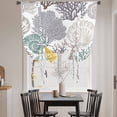 thumbnail image 3 of Coastal Coral Balloon Curtains for Living Room/French Door, Nautical Ocean Beach Conch Shells Starfish Tie Up Curtains 63 Inch Length Energy Saving Kitchen Curtains Shades for Windows 42"x63", 3 of 8