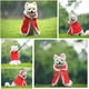 thumbnail image 2 of Disfraz de Navidad para mascotas Capa con sombrero y estrellas que imprimen Ropa cálida roj Irfora Rojo,S, 2 of 7
