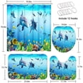 thumbnail image 5 of Ocean Dolphins Bathroom Set with Shower Curtain Set  and Rugs Accessories, Underwater World Sea Fish Shower Curtain for Bathroom Aquatic Life Fish Bathroom Decor 4 Pcs, 5 of 7