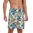 thumbnail image 2 of Kdxio Dinosaurs And Leaves Print Mens Sleep Shorts Bottoms Soft Comfy Pajama Wear Pants with Drawstring Pockets, 2 of 7
