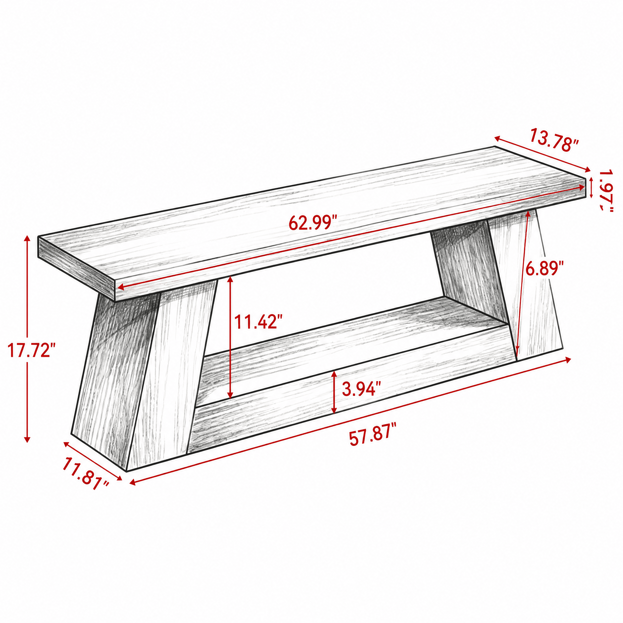 TV Stand for 75 Inch TV, MDF Media Console with Open Storage Shelves, 200 lbs Capacity with Non-Slip Pads for Living Room Bedroom
