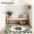 thumbnail image 3 of ODIKA 3'x5' Machine Washable Non-Slip Area Rug, Elegant Botanical Foliage Entrance Greeting High Traffic Rug, Green, 602343, 3 of 7