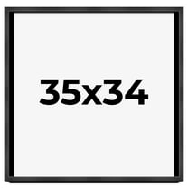 35x34 Frame Black Charcoal Grey Wood Textured Picture Frame | 0.75 Inch Moulding Width | Gunmetal