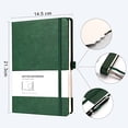 thumbnail image 3 of Cuaderno puntos cuadrícula RETTACY 2 paquetes: 320 págs, papel 120gsm, suave imitación cuero, 5.75'' × 8.38'' (Negro Verde), 3 of 3