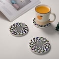 thumbnail image 2 of LNWH Non-Slip Decorative Drink Coasters, Absorbent Rainbow Feather Swirls Pattern Drink Mats, 6PCS, 2 of 7