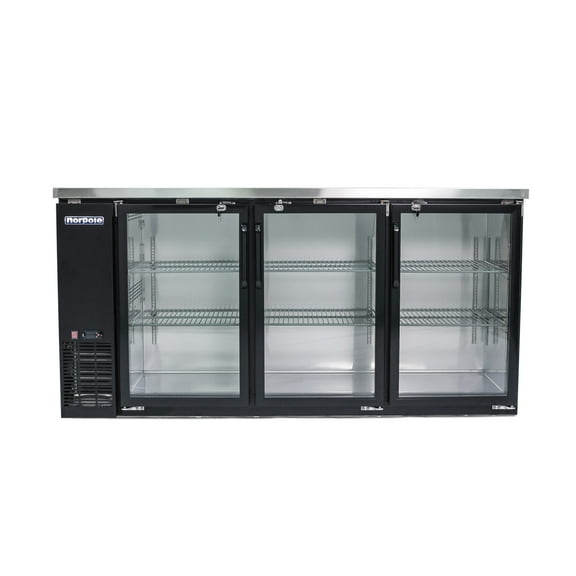 Norpole 72 in. 20 cu. ft. 3-Door Under Bar Refrigerator in. Black in Black