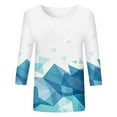 thumbnail image 4 of Dyfzdhu T Shirts for Women Casual Round Neck Three Quarter Sleeve T Shirt Top Colorful Gradient Geometric Print TShirt White, 4 of 4