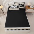 thumbnail image 3 of catabedysis Rustic Camping Zipper Full Size Comforter Sets with Fitted Sheet and 2 Pillowcases,Camper Print Zipper Bedding Set For Boys,Multicolor,Black Reversible,4-Piece, 3 of 7