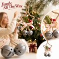thumbnail image 2 of Christmas Door Decorations Wall Hanging Jingle Bells Star Bow Ornament with Vintage Metal Finish and Rustic Burlap Twine, Festive Christmas Wall Decor for Mantel Farmhouse Holiday, 2 of 4