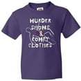 thumbnail image 3 of Inktastic Murder Shows and Comfy Clothes Bloody Chalk Outline Youth T-Shirt, 3 of 5
