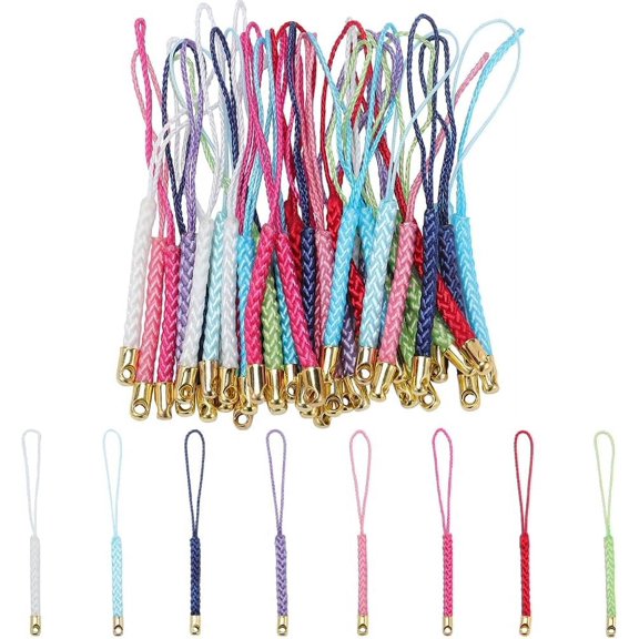 DIY 66Pcs Phone Lanyard Straps Hand Wrist Strap Multi-Functional Cell Phone Charm String Lariat Lanyards DIY
