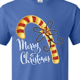 thumbnail image 4 of Inktastic Merry Christmas Red and Gold Candy Cane T-Shirt, 4 of 5