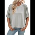 thumbnail image 1 of Camisetas de Verano 2025 para Mujer, Camisetas Lisas, Camisetas Holgadas de Gran Tamaño, Camisetas Básicas, Gris , Talla M, 1 of 6