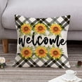 thumbnail image 2 of Welcome Fall Autumn Gather Quote Throw Pillow Cover Set of 4 18x18 Inch Outdoor Sunflowers Pumpkin Decor Farmhouse Decorative Pillow Case Cotton Linen Home Pillowcase&nbsp;for Couch (WFG 4PCS), 2 of 6