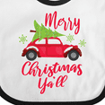 thumbnail image 4 of Inktastic Merry Christmas Ya'll with Red Car and Tree Boys or Girls Baby Bib, 4 of 4