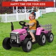 thumbnail image 1 of Kojooin Kids Ride On Tractor with Detachable Trailer, 12V Electric Ride On Toy with Remote Control and LED Headlights, 1 of 8