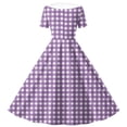 thumbnail image 6 of Iyufng Women's Checkered Printed Dresses Hepburn-Style Dress Fitted Waist Button-Down Dress, 6 of 6