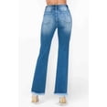 thumbnail image 6 of Womens High Rise Bootcut Jeans with Distressed Details and Raw Hem Pocketed Denim for Casual Outings and Everyday Wear, 6 of 15