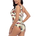 thumbnail image 4 of Sikiie Retro Steampunk Vehicle1 Print Women One Piece Swimsuits Tummy Control One Shoulder Bathing Suits Ruffle Swimwear, From S to XXL-XX-Large, 4 of 6