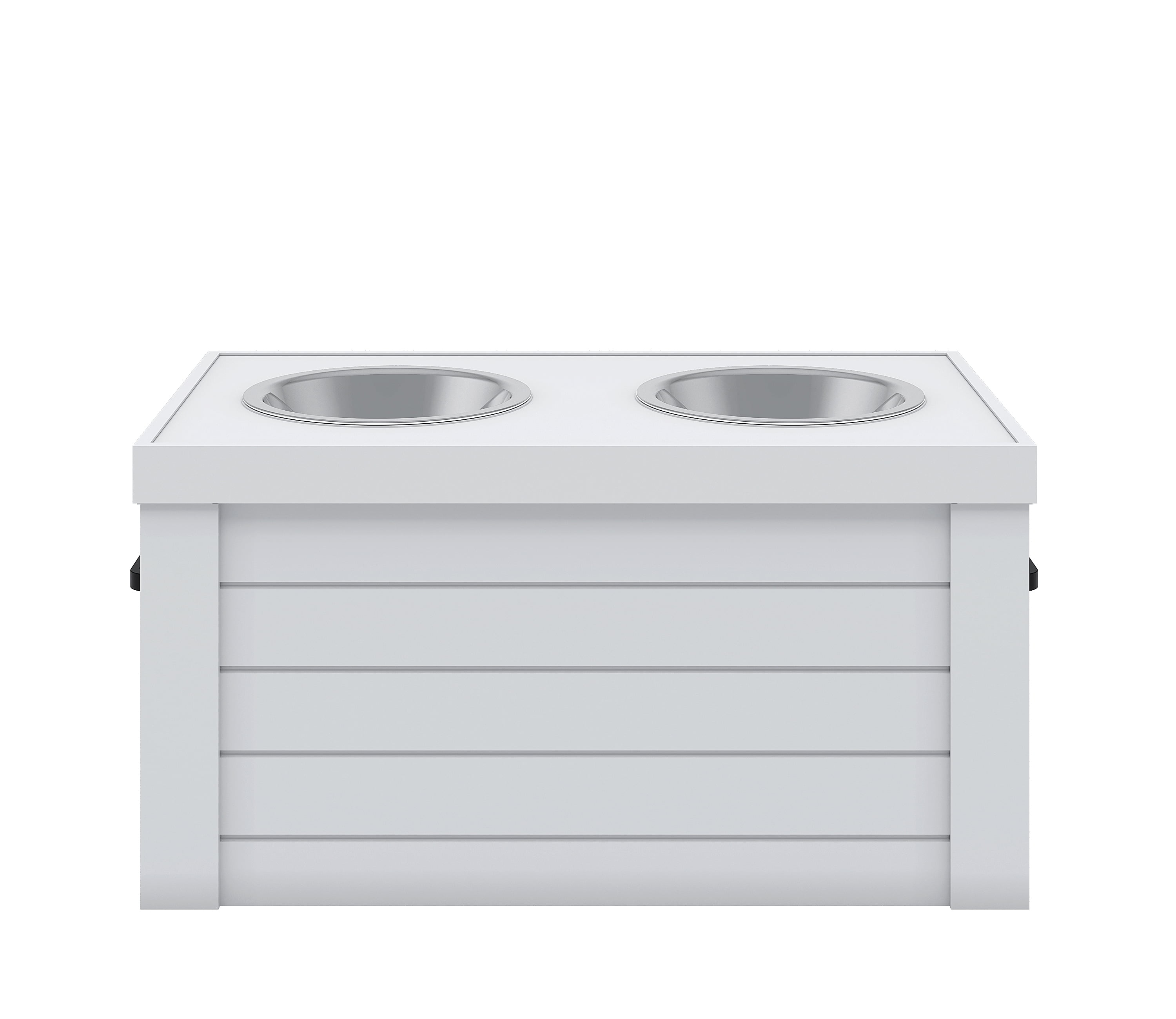 ECOFLEX® Piedmont Elevated Dog Feeder, Two 24 oz. Bowls, Removable Lid Storage, Small to Medium Size Dogs