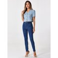thumbnail image 4 of DARING DIVA Women's Contrast Trim Jacket Single Breasted Blazer XS Light Blue, 4 of 6