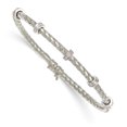 thumbnail image 6 of Auriga Fine Jewelry 18K White Gold Polished Diamond Woven Bangle Size 7 for Women, 6 of 6